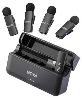 Produktbild von BOYA BY-V4U Kabelloses 4-Kanal-Mikrofon Handy für iPhone, Android, USB-C