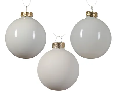 Produktbild von Weihnachtskugeln Glas 5-7cm 21er Set - Wollweiss