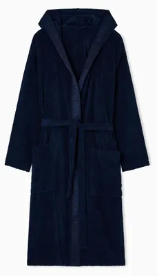 Obrázek produktu pro Župan EMPORIO ARMANI z kříženého bavlněného froté s kapucí, číslo výrobku EM002255 AF14986, EUR S – CN 175/96A – BR P – MX CH, 100 % bavlna