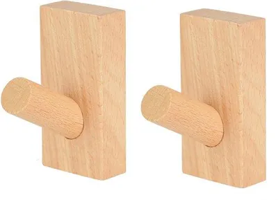 Produktbild von Holz Garderobenhaken runde Wandhaken beechfarben