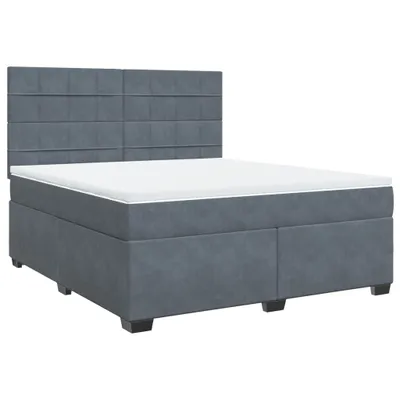Produktbild von Boxspringbett mit Matratze Dunkelgrau 180x200 cm Samt
