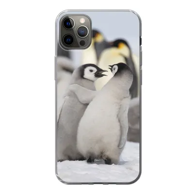 Produktbild von MuchoWow® Handyhülle Schutzhülle Hülle für iPhone 12 Pro Max Pinguine - Schnee - Tiere Silikon Softcase Handy Hülle - Hartschale