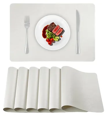 Productafbeelding van Wasmachinebestendige placemats, hittebestendig, 43 x 30 cm, set van 6, voor op tafel