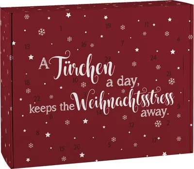 Produktbild von DIY Adventskalender zum selbst Befüllen "A Türchen a day keeps the Weihnachtsstress away"