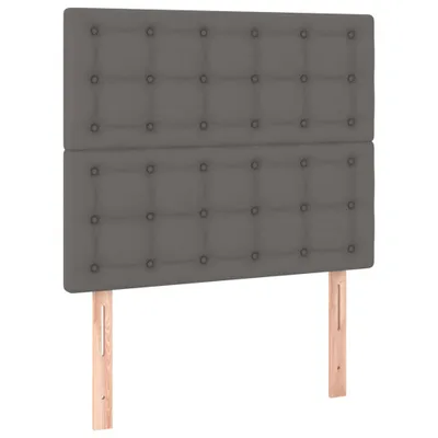 Image de vidaXL Têtes de lit 2 pcs. Gris 80x5x78/88 cm Similicuir
