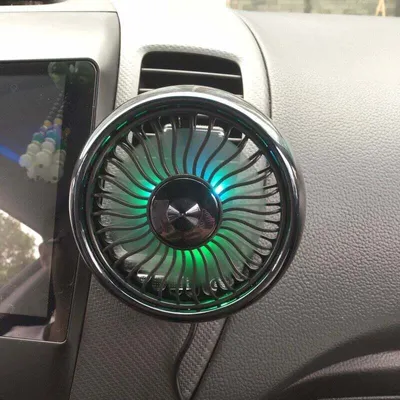 Produktbild von Luftauslass-USB-Ventilator, Mini-Elektro-Auto-Ventilator, 360 ° drehbar, Auto, leistungsstarker Kühlluftventilator für Autos, SUV-Limousinen