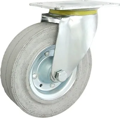 Productafbeelding van Metaal-rubber wielen, reservewiel, rubber 180mm / 160kg, geschikt voor scharnierende behuizingen, massieve rubberbanden, stalen velgen, transportwielen, GRIJS (52S)