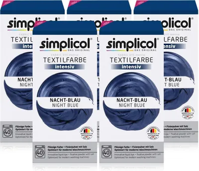 Produktbild von Simplicol Textilfarbe intensiv Nacht-Blau - Einfaches Färben (5er Pack)