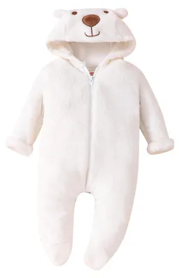 Obrázok produktu pre Uniové detské oblečenie, roztomilá detská zimná kombinéza s kapucňou, body, s dlhými rukávmi, overaly, komplet, zips, jeseň, zima, koralová fleecová kombinéza pre batoľatá, chlapcov a dievčatá