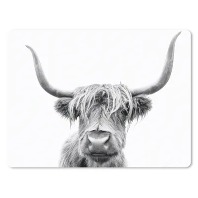 Produktbild von MuchoWow® Mauspad Mousepad Schottischer Highlander - Kuh - Schwarz - Weiß 40x30 cm - Mousepads - Maus Mat - Pad - Mausunterlage - Anti Rutsch