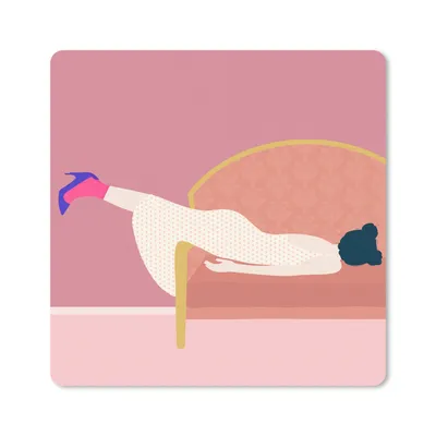 Produktbild von MuchoWow® Mauspad Mousepad Vintage - Frauen - Pastell 20x20 cm - Mousepads - Maus Mat - Pad - Mausunterlage - Desk Mat - Bureauartikeln