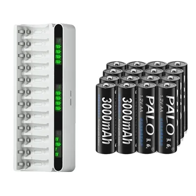 Image de Chargeur de batterie, écran LCD, charge rapide, 16AA 1 chargeur
