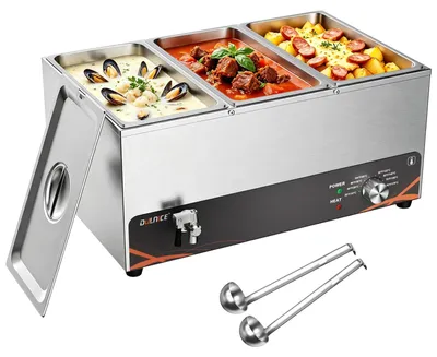 Elektrisches Wasserbad aus Edelstahl, 3 Töpfe, 1,5 l, 1500 W