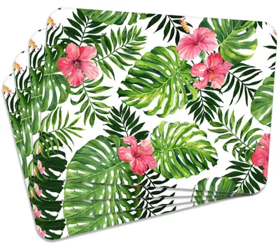 Obrázek produktu pro Sada 4 kusů prostírání 40x30 cm květiny 10, omyvatelné prostírání - žáruvzdorný korkový podklad odolává teplotám 100 °C
