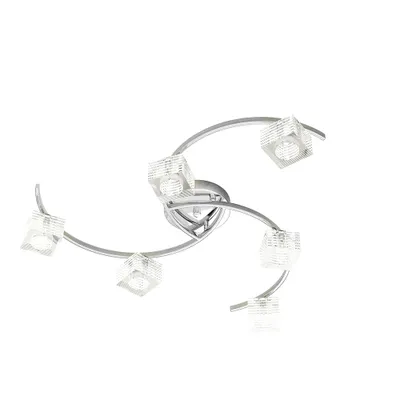Zdjęcie produktu dla Współczesna lampa sufitowa Metropolitan Metal Chrome Clear Glass 6 Lights G9