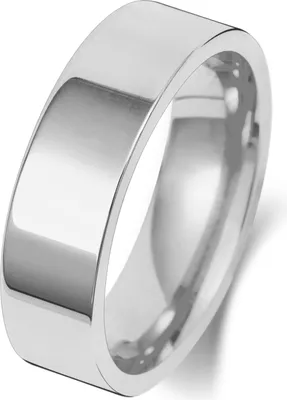 Image de Lourd or blanc 9 carats (375) 6mm Plat Forme Court Homme/Dame - Alliance/Mariage/Mariage, 67 (21.3) ; TRS189949KWRSX