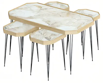 Zdjęcie produktu dla Drewniany stolik kawowy w beżowym, nowoczesnym i eleganckim stylu