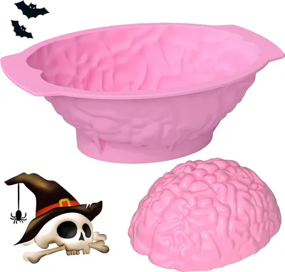 Produktbild von Silikonform Gehirn Puddingform, Silikon Halloween Backform Gehirn,Halloween Puddingform Gehirn,Brain Freeze,Kuchenform,Geeignet für Pudding, Mousse, Schokolade, Kuchen