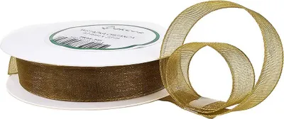 Zdjęcie produktu dla Tasiemka / wstążka organza złota 12mm x 23m