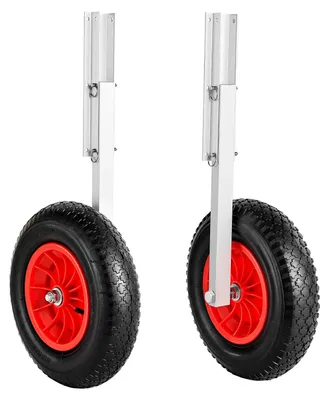 Produktbild von Slipräder für Boote - Klappbare Heckräder - Tragkraft 136 kg - Räder Ø 38,1 cm - Aluminiumlegierung - Luftreifen - Vier Schnellspannstifte - Für Schlauchboote bis 4,5 m