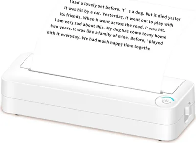 Produktbild von A4 Tragbarer Drucker Bluetooth Thermodrucker, tintenloser Thermopapierdrucker 8,26'' x 11,69'', 200DPI, er OCR-Textextraktions-App-Drucker