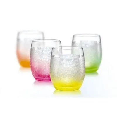 Produktbild von Wassergläser Whiskygläser Kristallgläser Becher Bohemia Neon Frozen 340 ml mehrfarbig 4er Set Crystalex