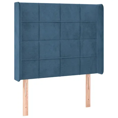 Produktbild von Kopfteil mit Ohren Dunkelblau 83x16x118/128 cm Samt