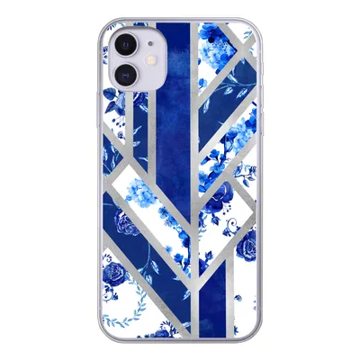 Produktbild von MuchoWow® Handyhülle Schutzhülle Hülle für iPhone 11 Delfter Blau - Design - Luxus Silikon Softcase Handy Hülle - Handytasche