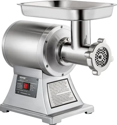 Produktbild von 8500 W Gewerblicher Edelstahl-Fleischwolf mit 450 lbs Leistung, Schneidmesserplatte und Wurstfüllvorrichtung