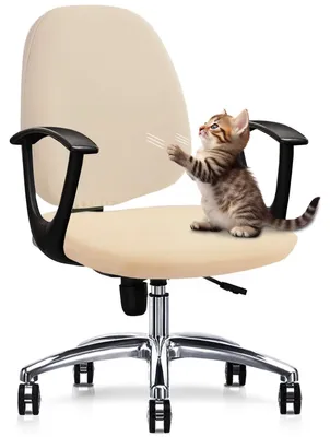 Produktbild von Bürostuhlbezug – Dehnbarer Universal-Stuhlbezug für Büro und Zuhause – Waschbar und einfach anzubringen – Beige