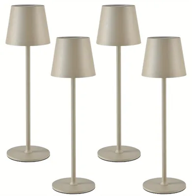 Produktbild von Kabellose LED-Tischlampe – Tischlampe, Nachttischlampe, Schreibtischlampe, Stimmungslicht – 4 Stück, Apricot-Farbe