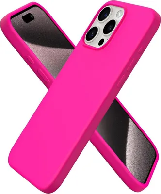 Obrázok produktu pre silikónové puzdro iPhone 15 Pro Max 6,7 palcov Odolné proti poškriabaniu Ochranné puzdro Bright Pink