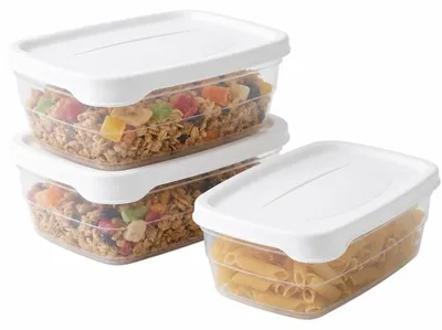 Aufbewahrungsboxen 3er-Set, transparent, stapelbar, 0,3 l