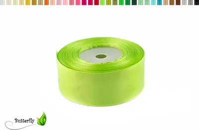 Produktbild von Satinband 38mm x 32m Rolle, Farbe:078 lindgrün