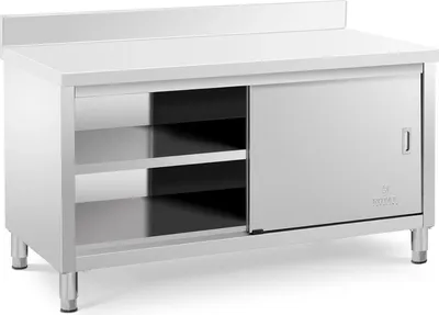Produktbild von Expondo Royal Catering Edelstahl-Arbeitsschrank - ECO - 150 x 70 cm - 500 kg - Aufkantung -