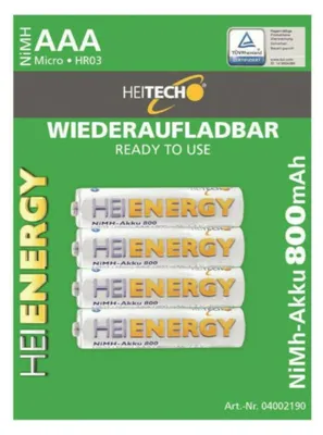 Zdjęcie produktu dla Heitech NiMH-Akku "Gotowy do użycia" - HR03 Micro/AAA - 800 mAh - 1,2 V