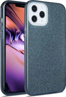 Produktbild von Mobigear Glitter iPhone 12 Pro Max Hülle Hardcase Backcover - Dunkelblau