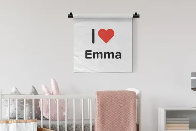 Produktbild von MuchoWow® Wandteppich Wandbehang Ich liebe - Emma - Mädchen 60x60 cm Tapisserie Dekoration Wandtuch - Dekorationen - Wand Decke
