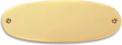 Produktbild von Metallschild »Messingschild, oval - 134 x 49 x 6 mm - Form H«, Messing, oval, Innen- und Außenbereich