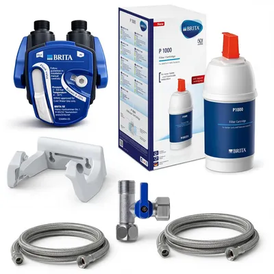 Produktbild von Untertisch-Wasserfilter Set – BRITA Filterkopf + BRITA P1000 Filterkartusche + Anschlüsse