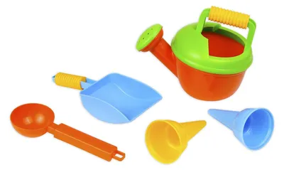 Produktbild von Lena 05415 Happy Sandset mit Gießkanne, Strandspielzeug 5-teilig, Sandgarnitur m