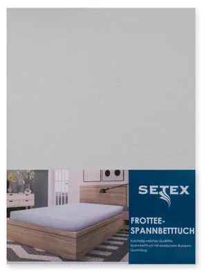 Produktbild von Setex Frottee-Spannbettlaken 90-100 x 200 cm silber uni, Frottee
