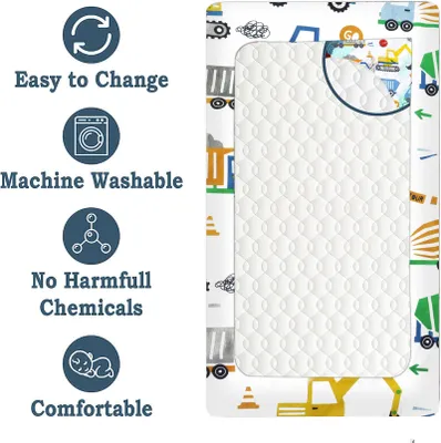 Imagen del producto de Sábana bajera para cuna, estampado infantil, 70 x 140 cm, para niñas y niños