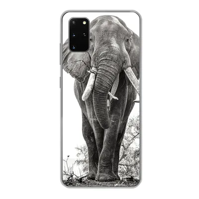 Produktbild von MuchoWow® Handyhülle Schutzhülle Hülle für Samsung Galaxy S20 Plus Elefant - Porträt - Tiere - Schwarz und weiß Silikon Softcase Handy Hülle - Hartschale
