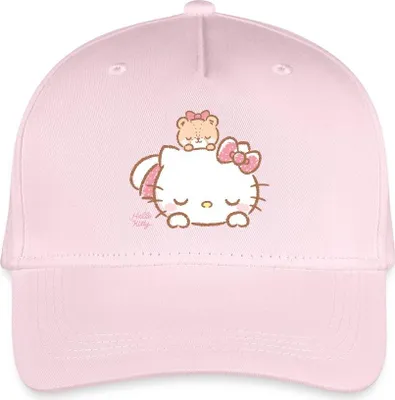 Produktbild von Spreadshirt Hello Kitty Mit Teddy Auf Dem Rücken Kinder Bio Basecap, One size, Hellrosa