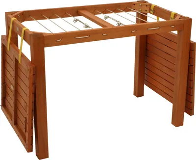 Produktbild von DEGAMO Funktions Gartentisch mit Wäscheständerfunktion 100x60x74,5cm, Eukalyptus