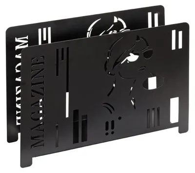 Zeitschriftenhalter Metall schwarz 37x26x12 cm
