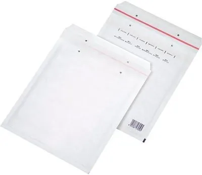 Produktbild von Luftpolstertaschen Typ B / 12 – 140 x 230 mm DIN A6 – Weiß – Gepolsterte Versandtaschen – 200 Stück, Reißfestes Kraftpapier mit Luftpolsterfolie