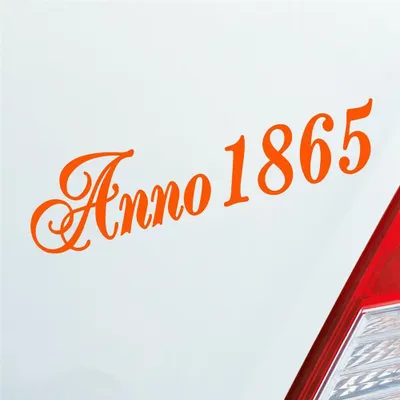 Produktbild von Auto Aufkleber Deko Home ANNO 1865 Vintage 20x5 cm Orange Sticker Heckscheibenaufkleber