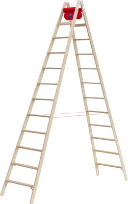 Produktbild von Holz - Stufenstehleiter 2 x 12 Stufen Arbeitshöhe 4,25 m